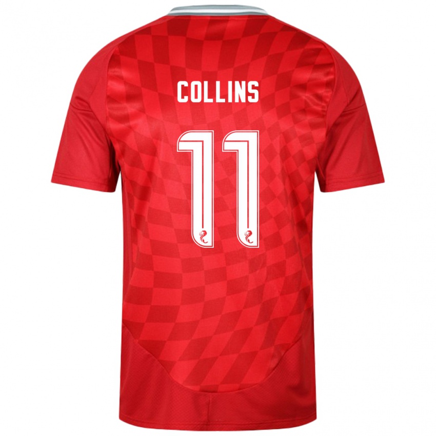 Niño Camiseta Bailley Collins #11 Rojo 1ª Equipación 2024/25 La Camisa Chile