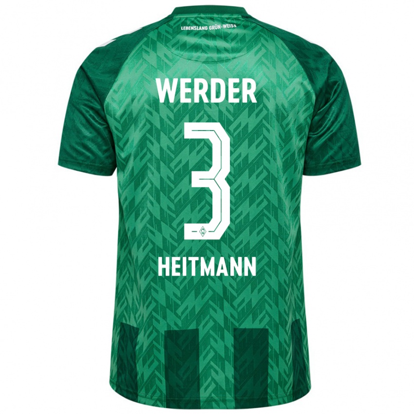 Niño Camiseta Mats Heitmann #3 Verde 1ª Equipación 2024/25 La Camisa Chile