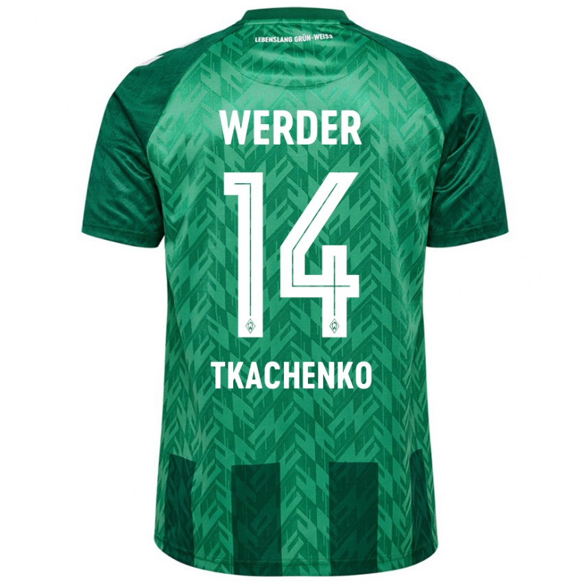 Niño Camiseta Oleksandr Tkachenko #14 Verde 1ª Equipación 2024/25 La Camisa Chile