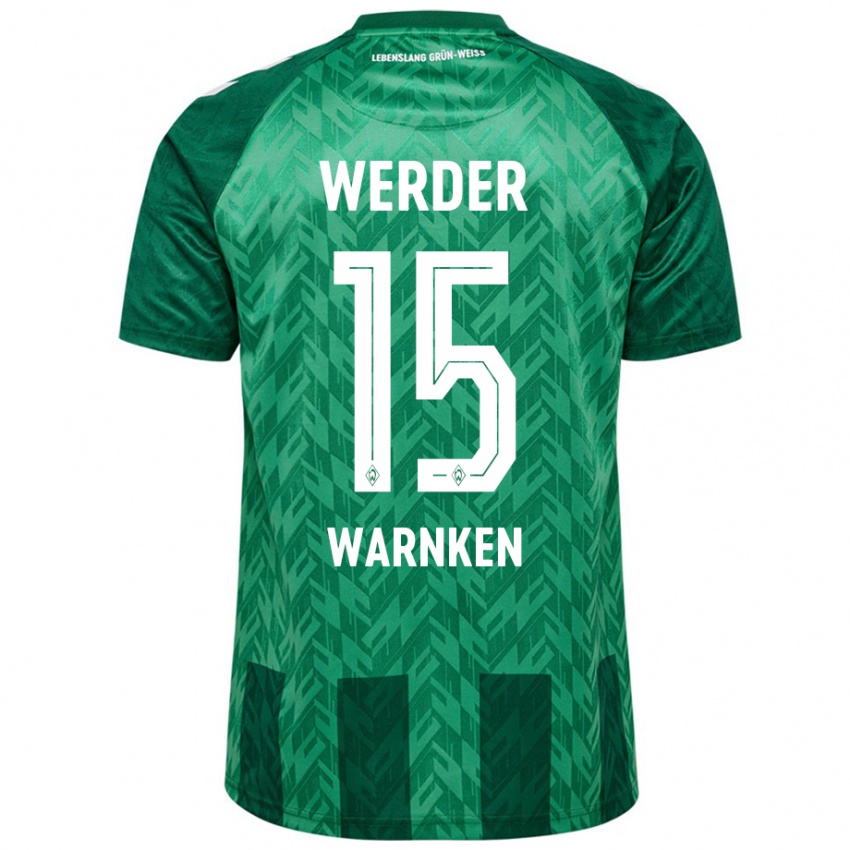 Niño Camiseta Jannes Warnken #15 Verde 1ª Equipación 2024/25 La Camisa Chile