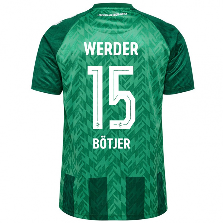 Niño Camiseta Linus Bötjer #15 Verde 1ª Equipación 2024/25 La Camisa Chile