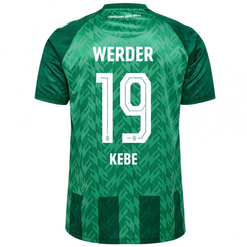 Niño Camiseta David Kébé #19 Verde 1ª Equipación 2024/25 La Camisa Chile