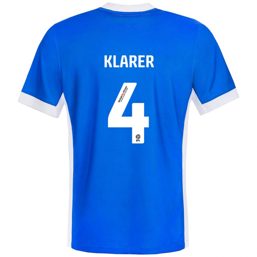 Niño Camiseta Christoph Klarer #4 Azul Blanco 1ª Equipación 2024/25 La Camisa Chile