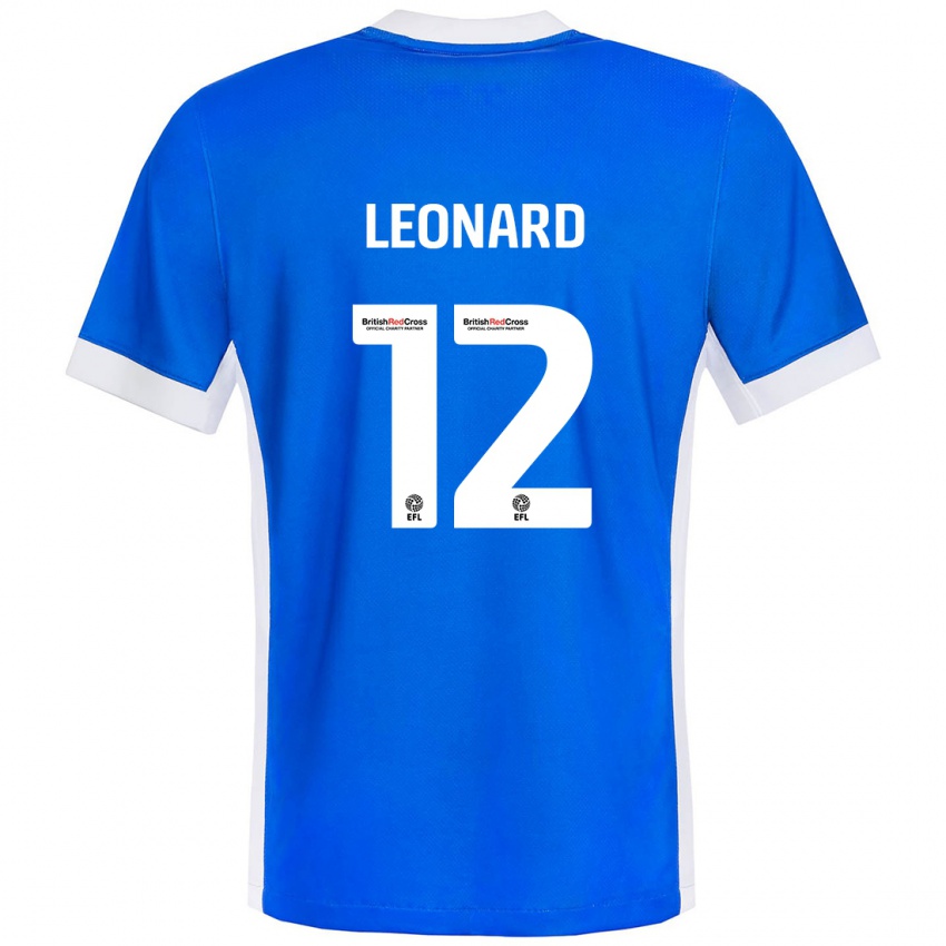 Niño Camiseta Marc Leonard #12 Azul Blanco 1ª Equipación 2024/25 La Camisa Chile