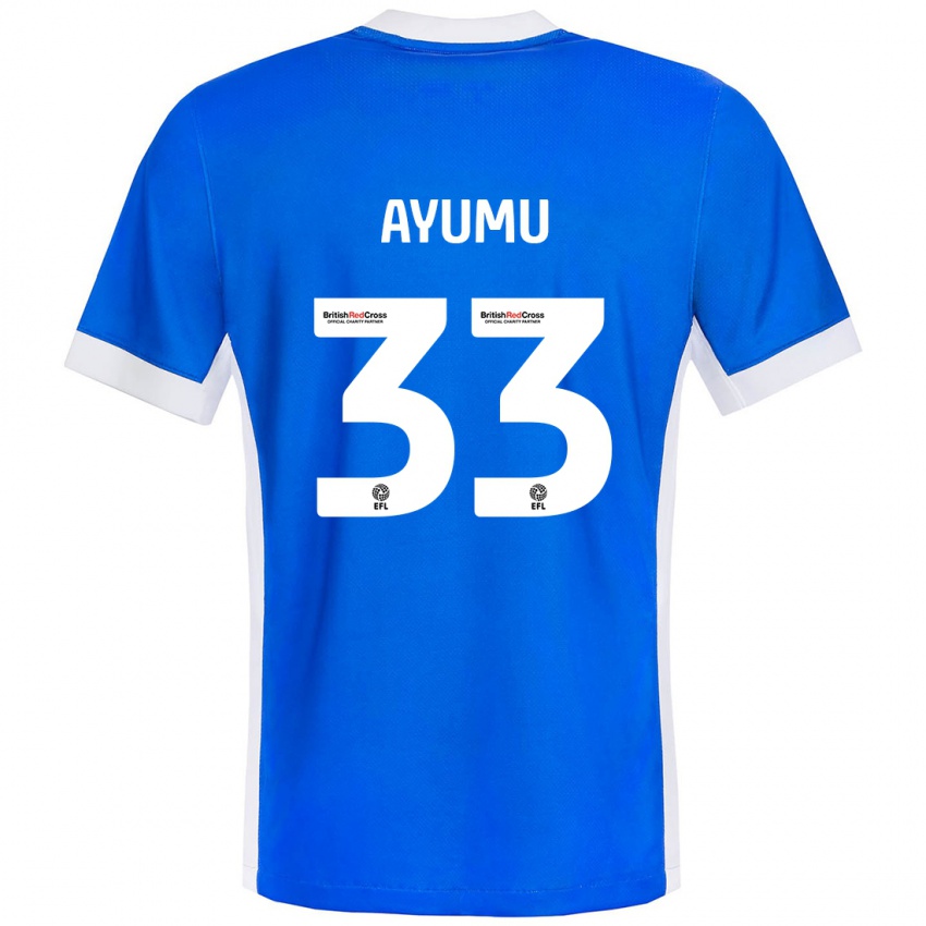 Niño Camiseta Ayumu Yokoyama #33 Azul Blanco 1ª Equipación 2024/25 La Camisa Chile