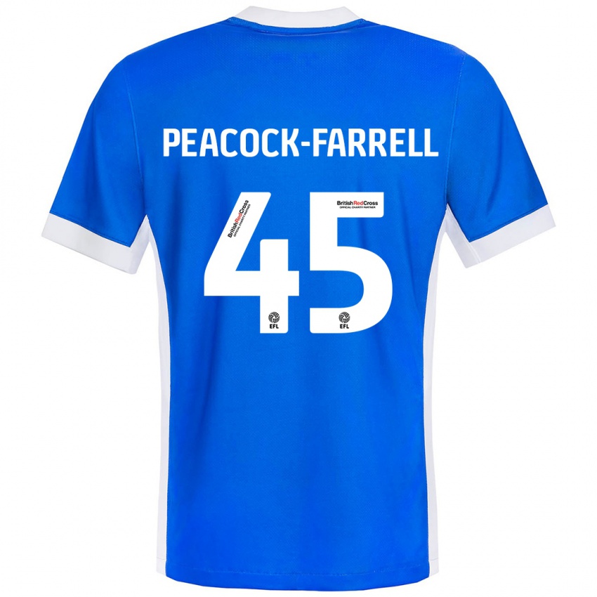 Niño Camiseta Bailey Peacock-Farrell #45 Azul Blanco 1ª Equipación 2024/25 La Camisa Chile