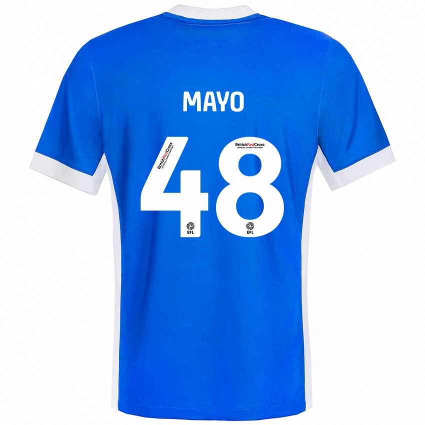 Niño Camiseta Bradley Mayo #48 Azul Blanco 1ª Equipación 2024/25 La Camisa Chile