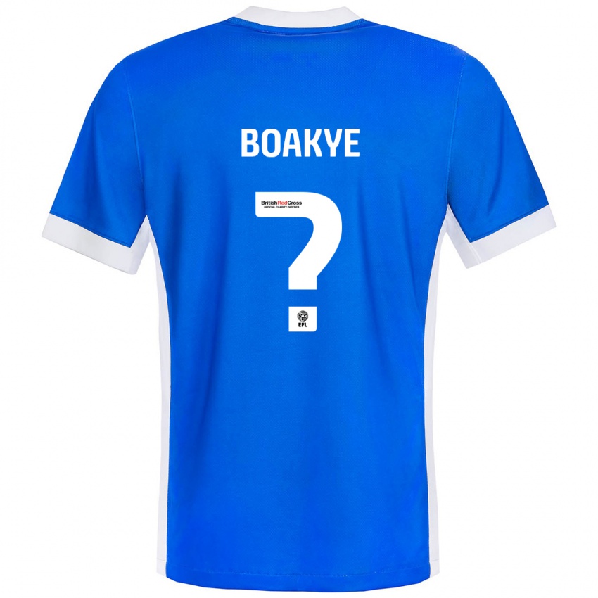 Niño Camiseta Godfred Boakye #0 Azul Blanco 1ª Equipación 2024/25 La Camisa Chile