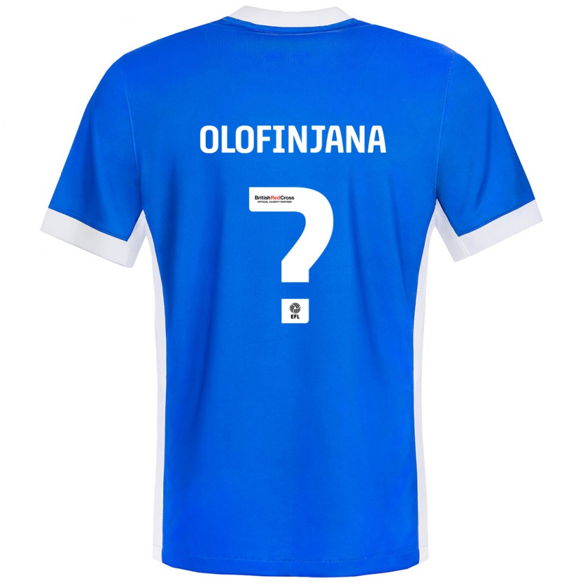 Niño Camiseta Femi Olofinjana #0 Azul Blanco 1ª Equipación 2024/25 La Camisa Chile