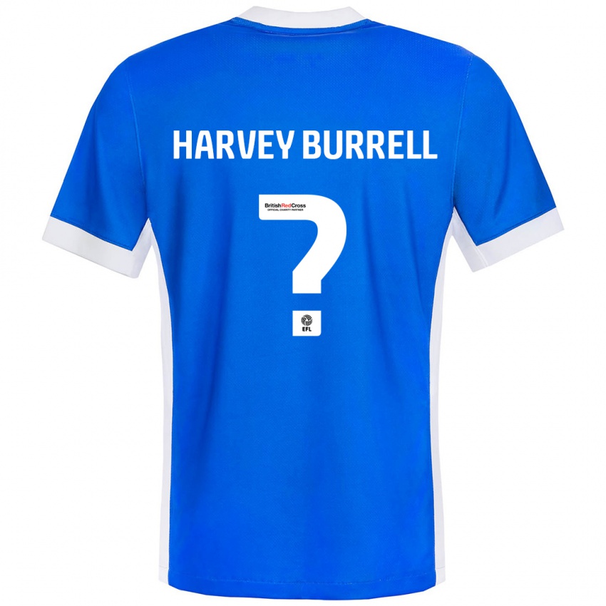 Niño Camiseta William Harvey Burrell #0 Azul Blanco 1ª Equipación 2024/25 La Camisa Chile