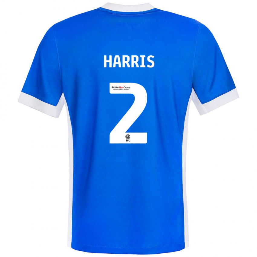 Niño Camiseta Martha Harris #2 Azul Blanco 1ª Equipación 2024/25 La Camisa Chile