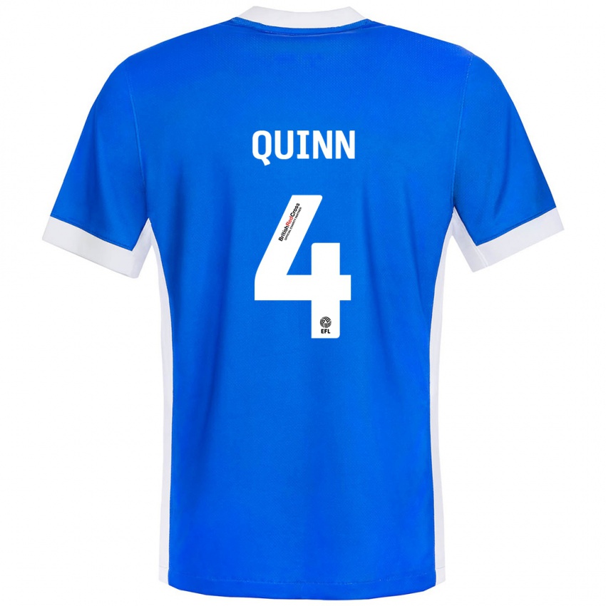 Niño Camiseta Louise Catherine Quinn #4 Azul Blanco 1ª Equipación 2024/25 La Camisa Chile