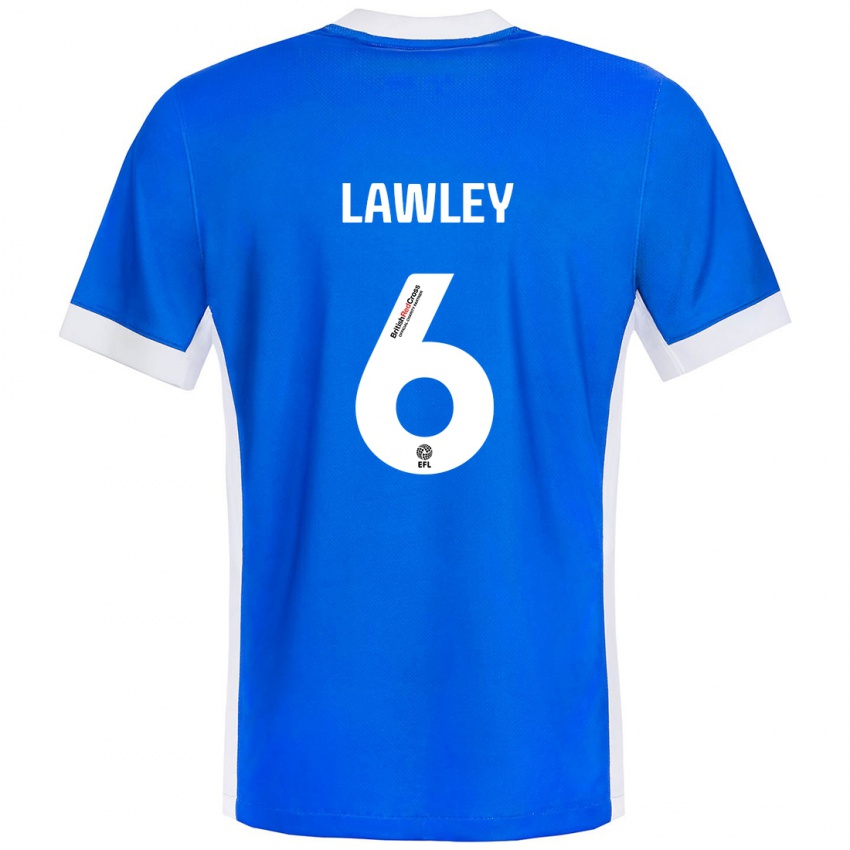 Niño Camiseta Gemma Lawley #6 Azul Blanco 1ª Equipación 2024/25 La Camisa Chile