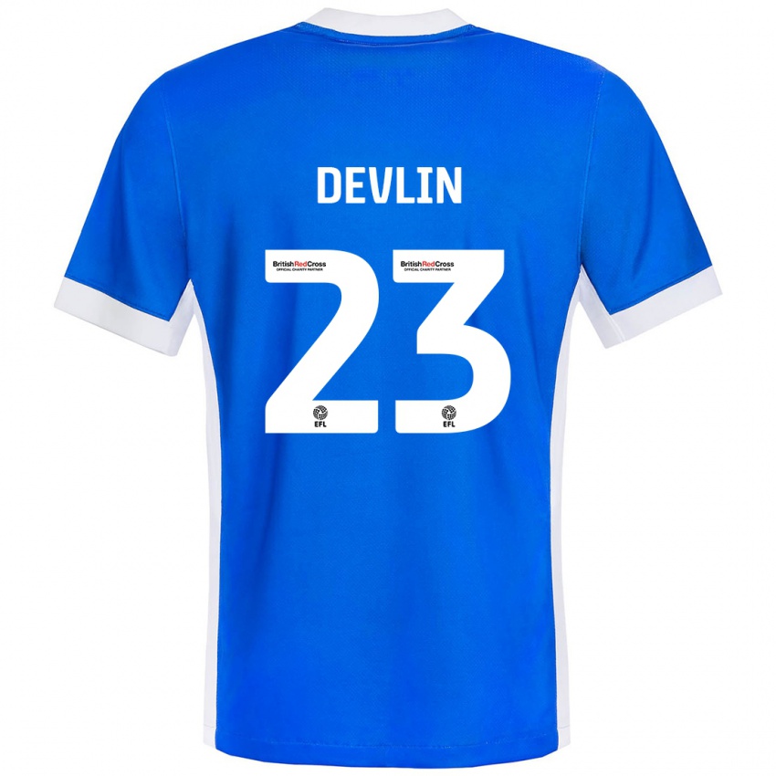 Niño Camiseta Charlotte Devlin #23 Azul Blanco 1ª Equipación 2024/25 La Camisa Chile