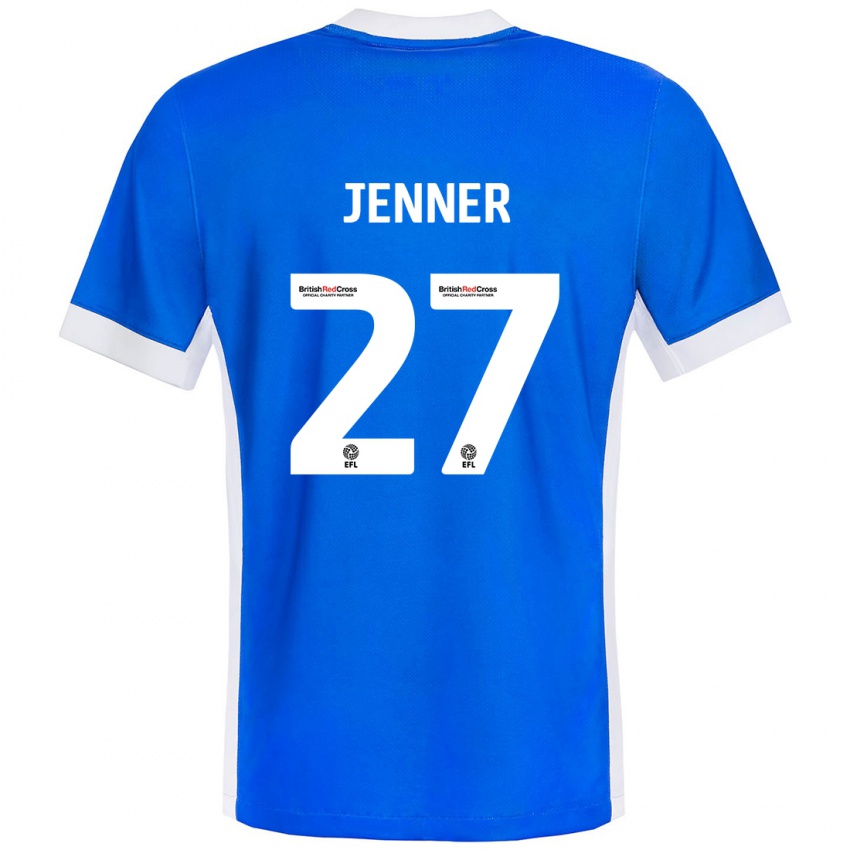 Niño Camiseta Abbi Jenner #27 Azul Blanco 1ª Equipación 2024/25 La Camisa Chile