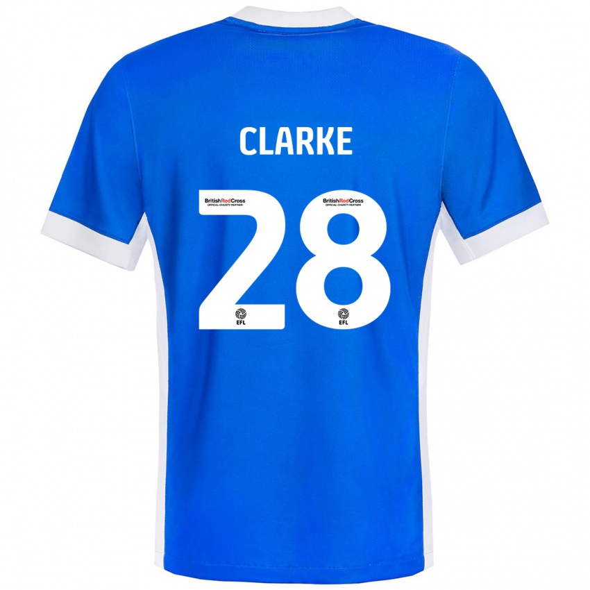 Niño Camiseta Charlotte Clarke #28 Azul Blanco 1ª Equipación 2024/25 La Camisa Chile