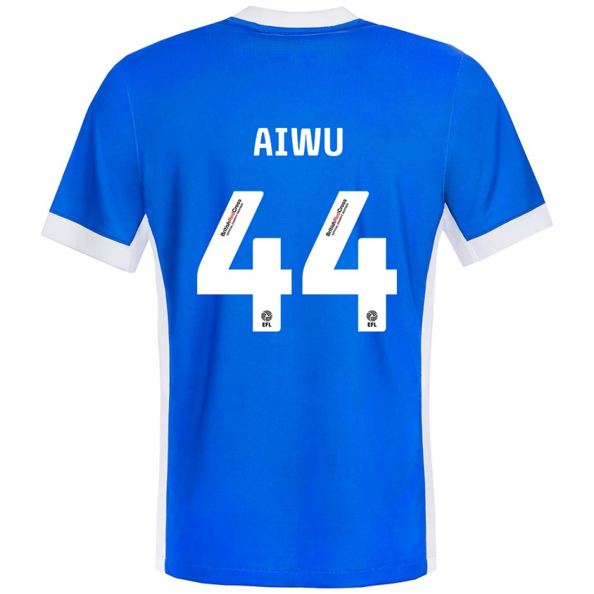 Niño Camiseta Emanuel Aiwu #44 Azul Blanco 1ª Equipación 2024/25 La Camisa Chile