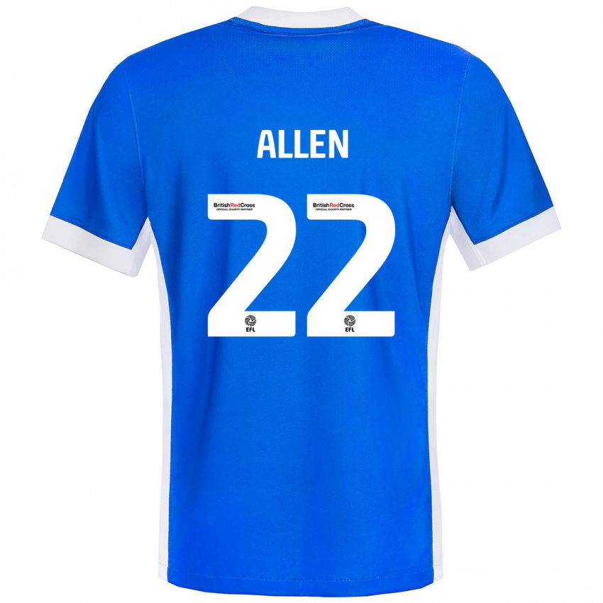 Niño Camiseta Remi Allen #22 Azul Blanco 1ª Equipación 2024/25 La Camisa Chile