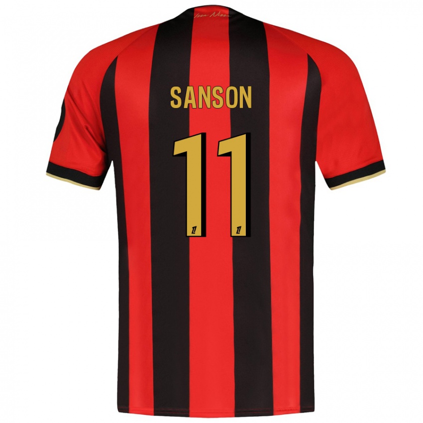 Niño Camiseta Morgan Sanson #11 Rojo Negro 1ª Equipación 2024/25 La Camisa Chile