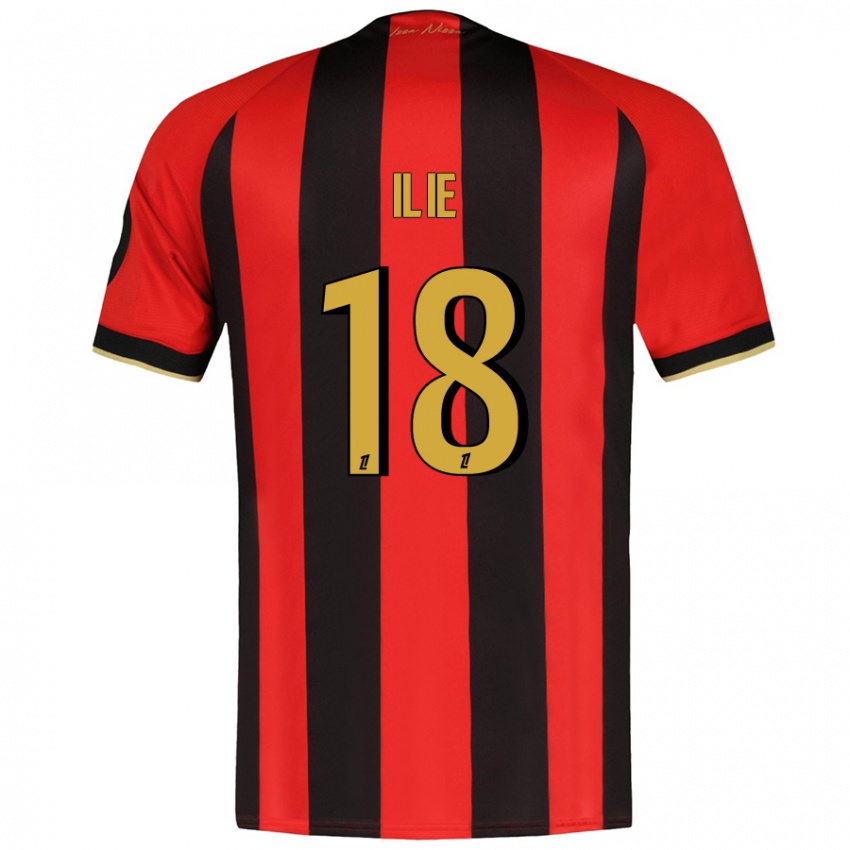 Niño Camiseta Rareș Ilie #18 Rojo Negro 1ª Equipación 2024/25 La Camisa Chile