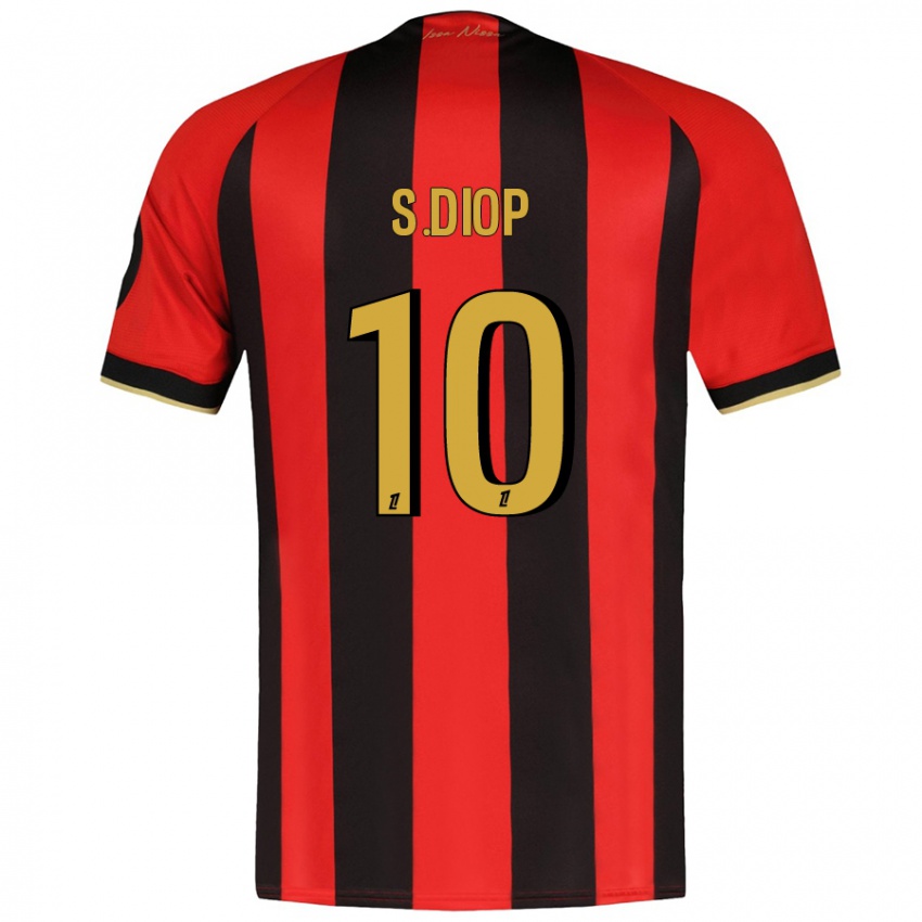 Niño Camiseta Sofiane Diop #10 Rojo Negro 1ª Equipación 2024/25 La Camisa Chile