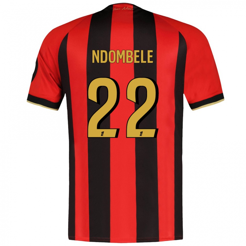 Niño Camiseta Tanguy Ndombele #22 Rojo Negro 1ª Equipación 2024/25 La Camisa Chile