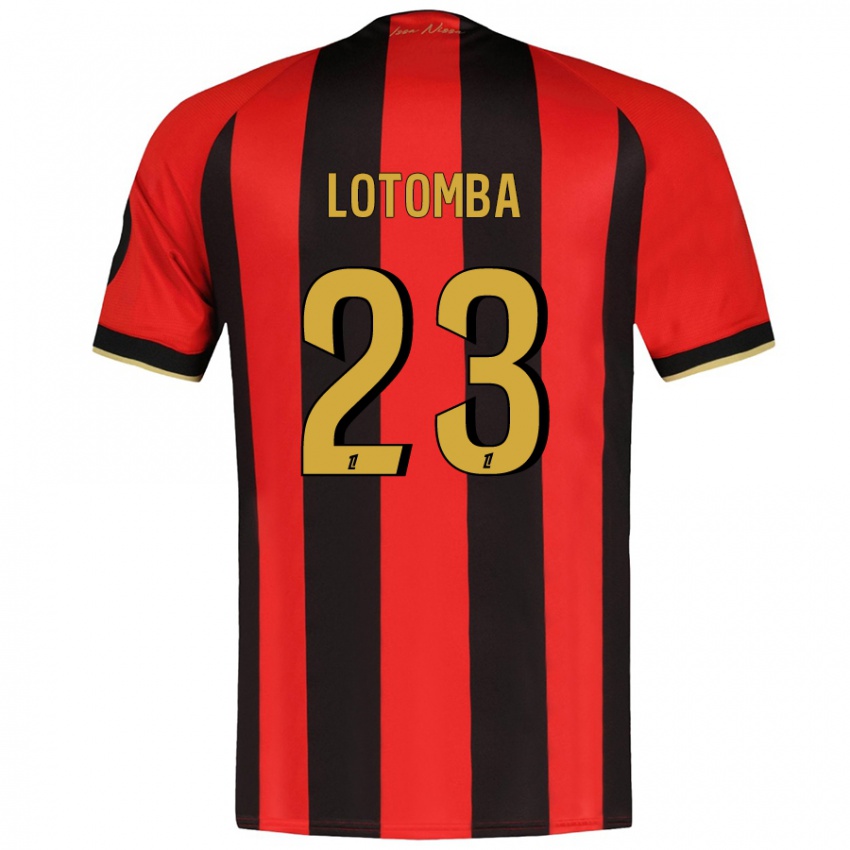 Niño Camiseta Jordan Lotomba #23 Rojo Negro 1ª Equipación 2024/25 La Camisa Chile