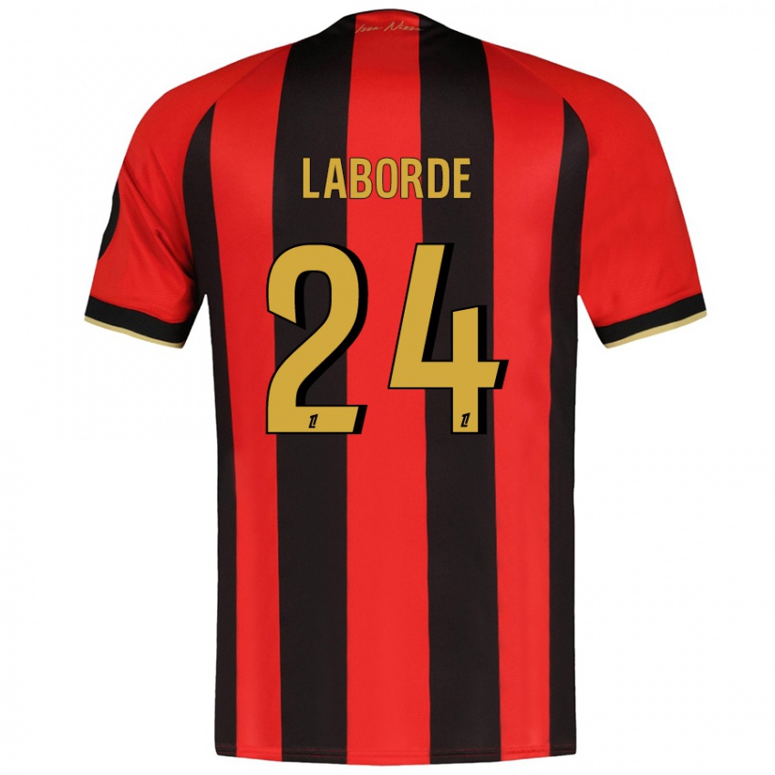 Niño Camiseta Gaëtan Laborde #24 Rojo Negro 1ª Equipación 2024/25 La Camisa Chile