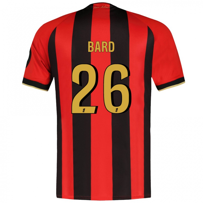 Niño Camiseta Melvin Bard #26 Rojo Negro 1ª Equipación 2024/25 La Camisa Chile