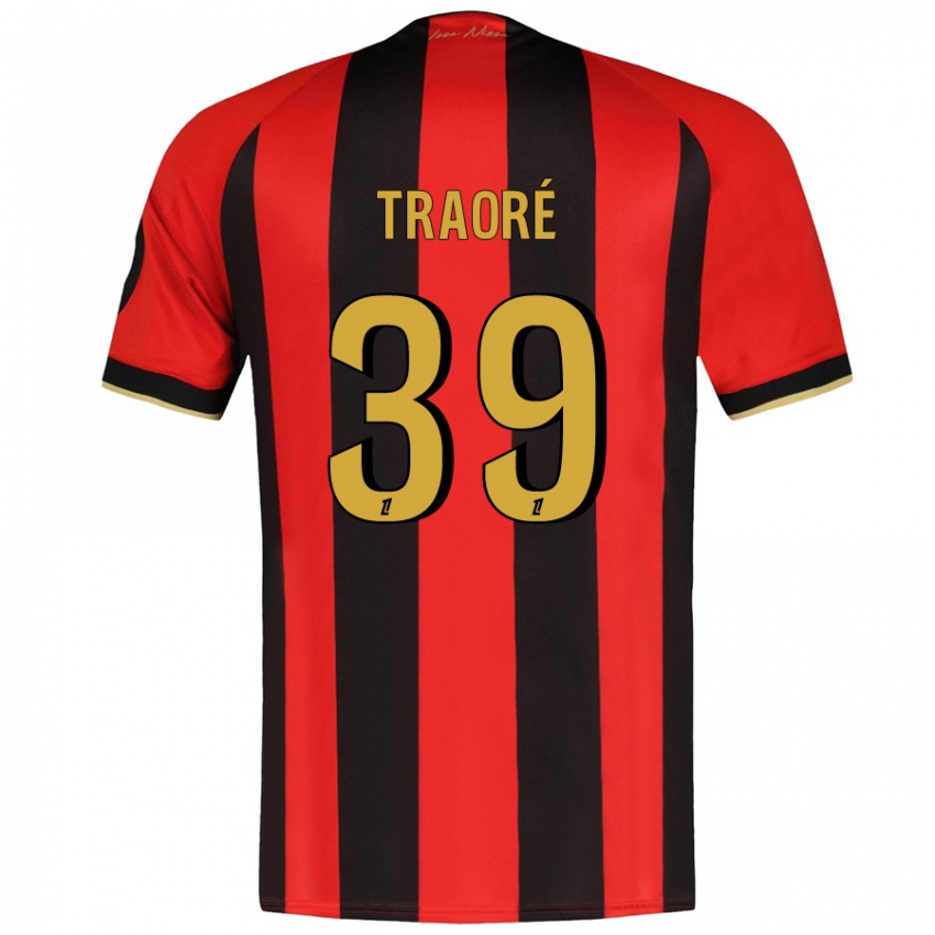 Niño Camiseta Daouda Traoré #39 Rojo Negro 1ª Equipación 2024/25 La Camisa Chile