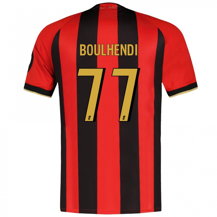 Niño Camiseta Teddy Boulhendi #77 Rojo Negro 1ª Equipación 2024/25 La Camisa Chile