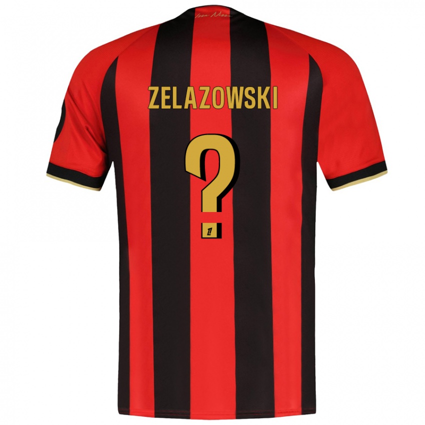 Niño Camiseta Bartosz Zelazowski #0 Rojo Negro 1ª Equipación 2024/25 La Camisa Chile