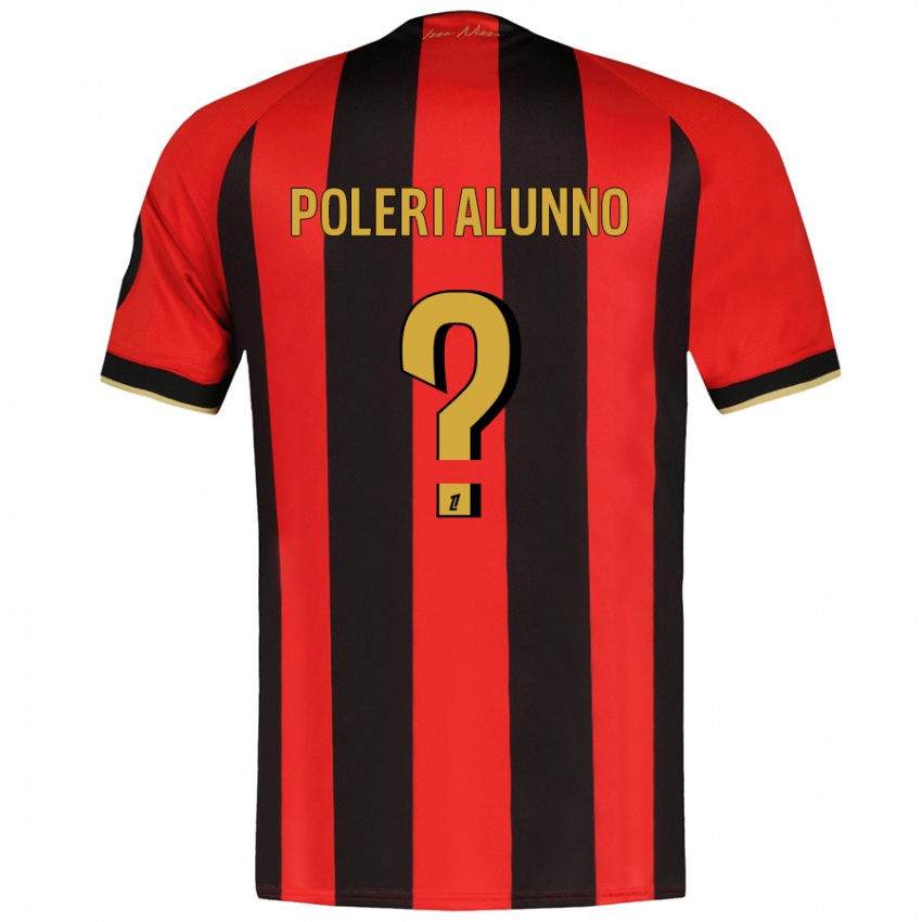 Niño Camiseta Mathis Poleri Alunno #0 Rojo Negro 1ª Equipación 2024/25 La Camisa Chile