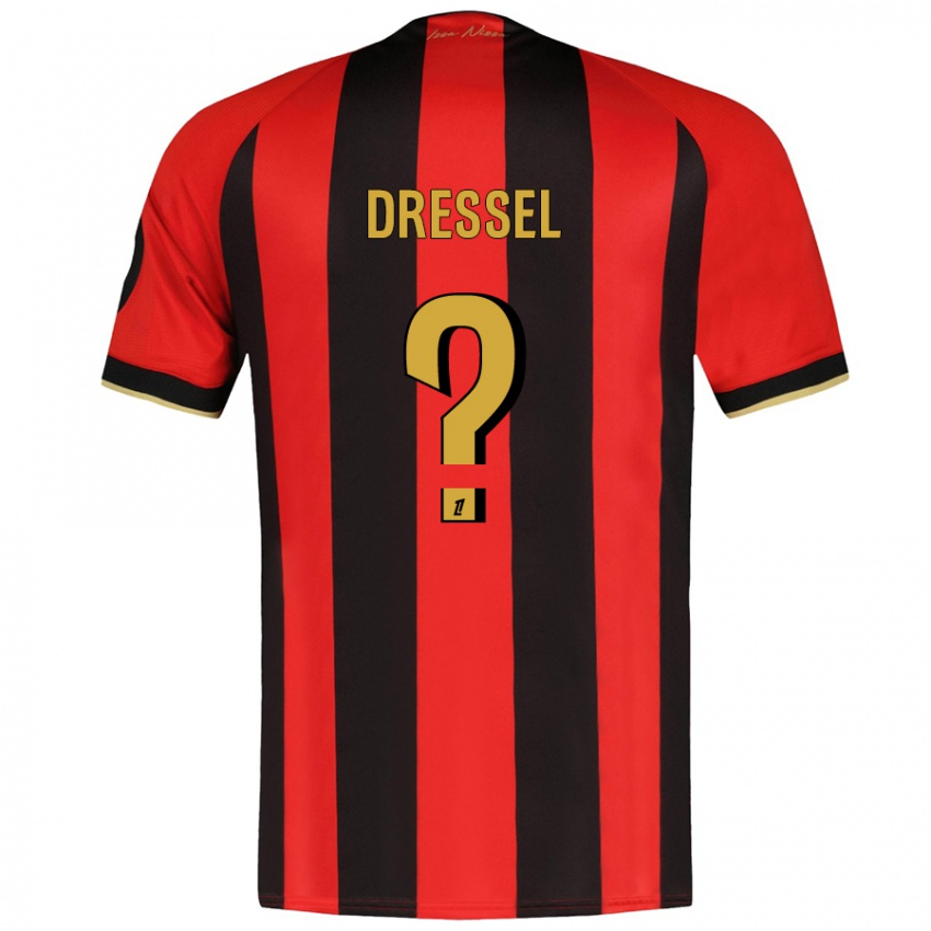 Niño Camiseta Charlie Dressel #0 Rojo Negro 1ª Equipación 2024/25 La Camisa Chile