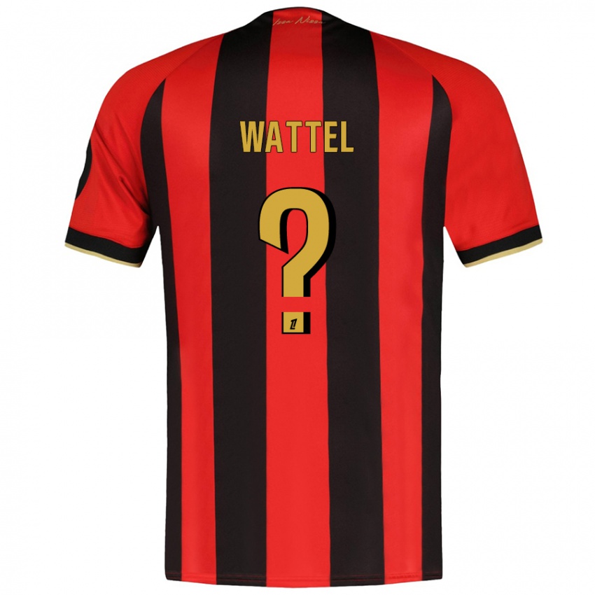 Niño Camiseta Sami Wattel #0 Rojo Negro 1ª Equipación 2024/25 La Camisa Chile