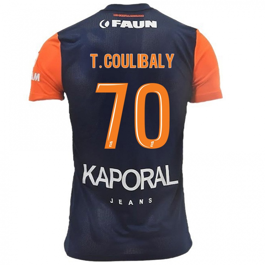 Niño Camiseta Tanguy Coulibaly #70 Azul Marino Naranja 1ª Equipación 2024/25 La Camisa Chile