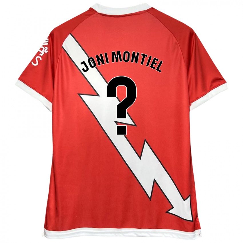 Niño Camiseta Joni Montiel #0 Blanco Rojo 1ª Equipación 2024/25 La Camisa Chile