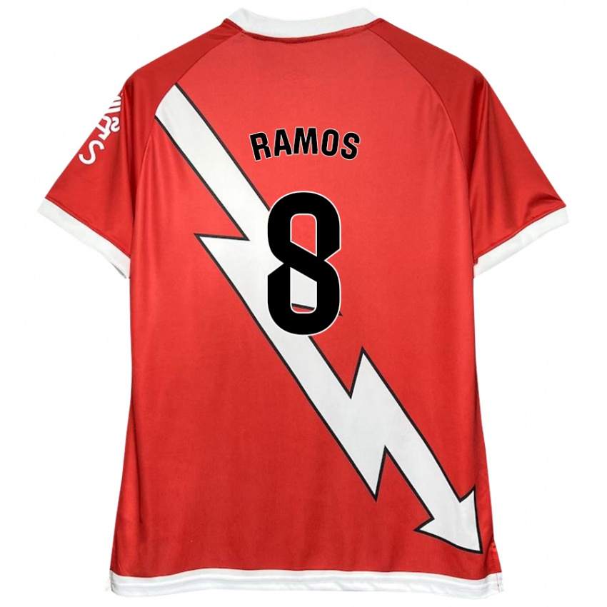 Niño Camiseta Iván Ramos #8 Blanco Rojo 1ª Equipación 2024/25 La Camisa Chile