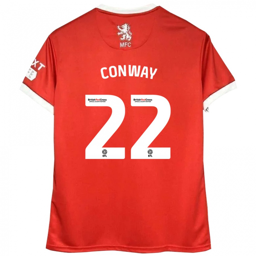 Niño Camiseta Tommy Conway #22 Rojo Blanco 1ª Equipación 2024/25 La Camisa Chile