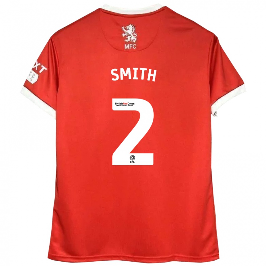 Niño Camiseta Tommy Smith #2 Rojo Blanco 1ª Equipación 2024/25 La Camisa Chile