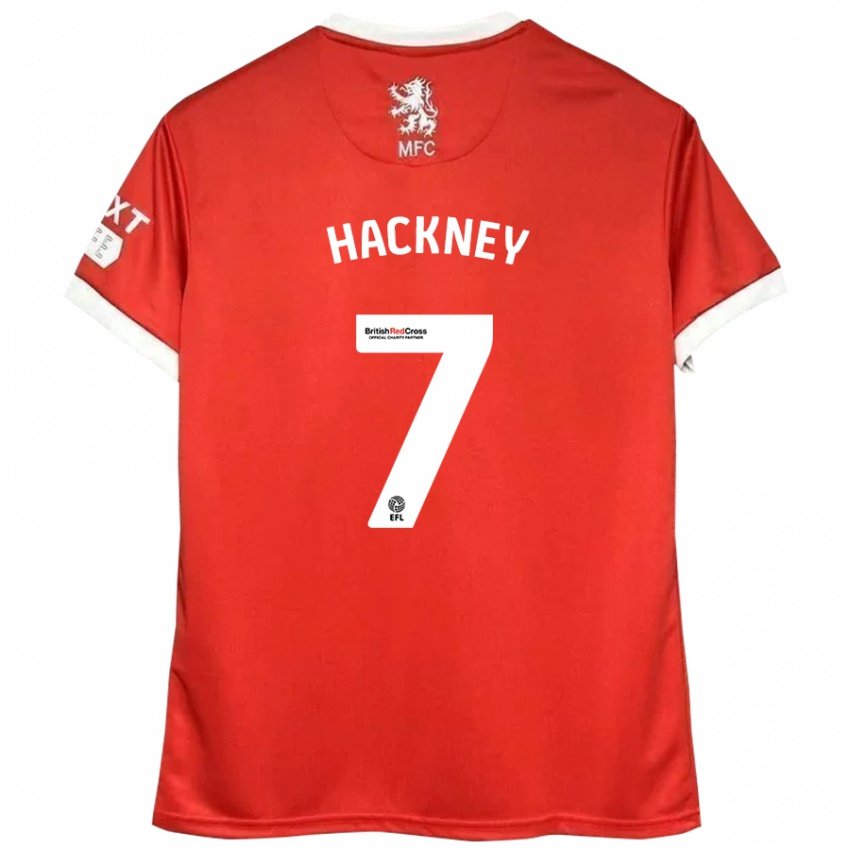 Niño Camiseta Hayden Hackney #7 Rojo Blanco 1ª Equipación 2024/25 La Camisa Chile