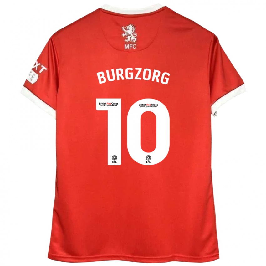 Niño Camiseta Delano Burgzorg #10 Rojo Blanco 1ª Equipación 2024/25 La Camisa Chile