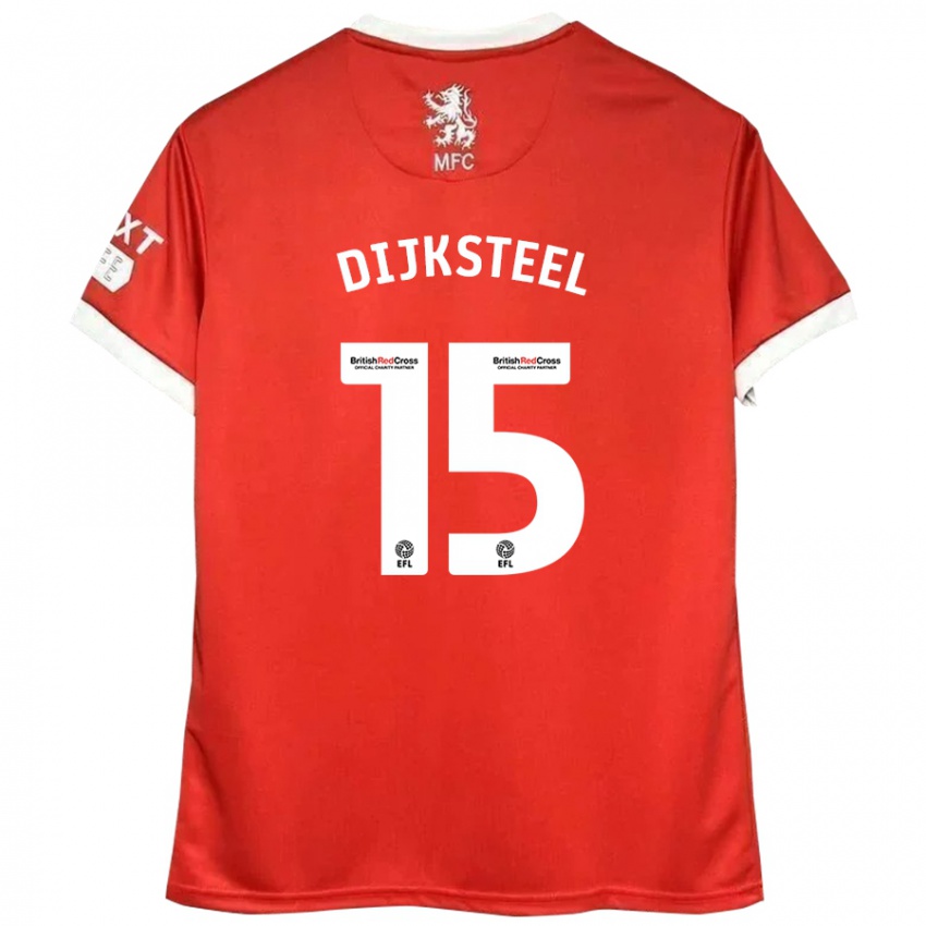 Niño Camiseta Anfernee Dijksteel #15 Rojo Blanco 1ª Equipación 2024/25 La Camisa Chile