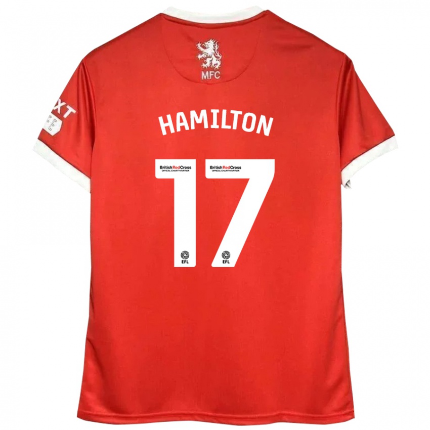 Niño Camiseta Micah Hamilton #17 Rojo Blanco 1ª Equipación 2024/25 La Camisa Chile