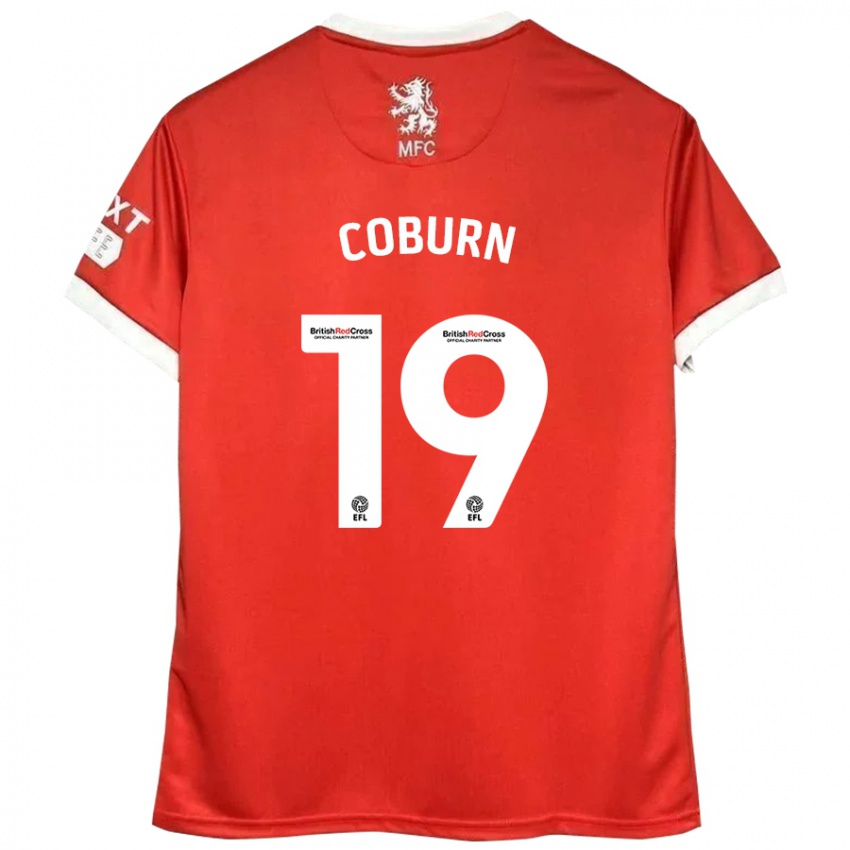 Niño Camiseta Josh Coburn #19 Rojo Blanco 1ª Equipación 2024/25 La Camisa Chile