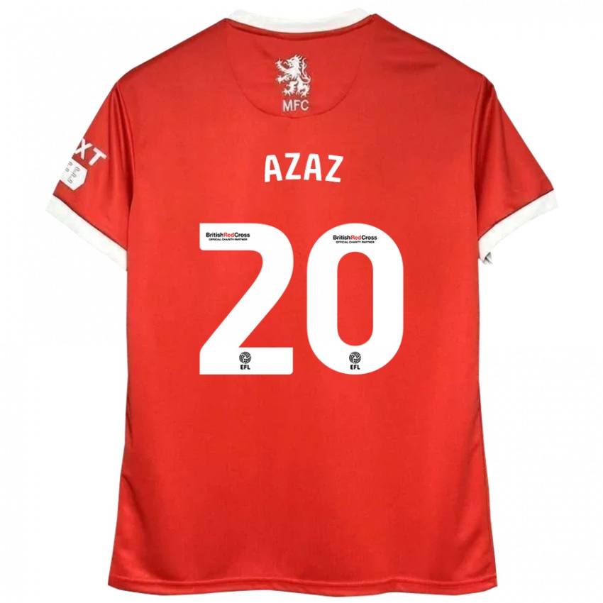 Niño Camiseta Finn Azaz #20 Rojo Blanco 1ª Equipación 2024/25 La Camisa Chile