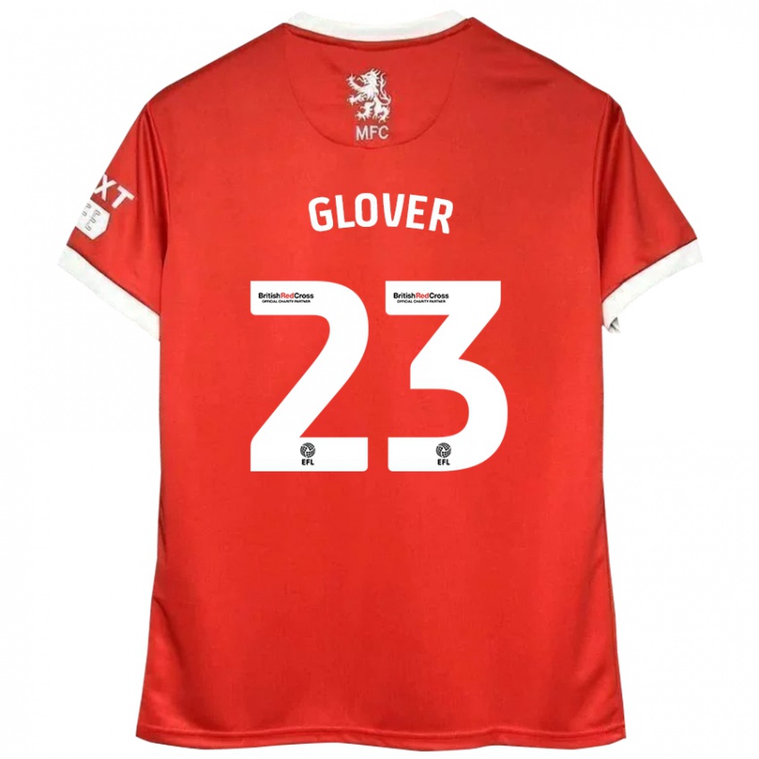 Niño Camiseta Tom Glover #23 Rojo Blanco 1ª Equipación 2024/25 La Camisa Chile