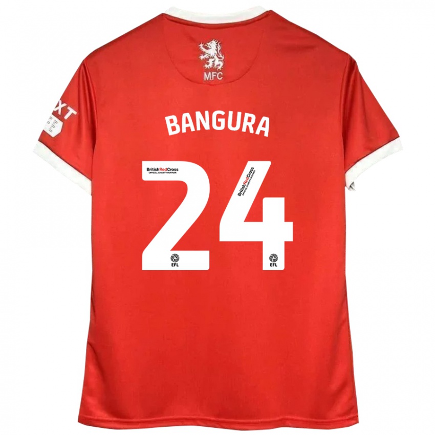 Niño Camiseta Alex Bangura #24 Rojo Blanco 1ª Equipación 2024/25 La Camisa Chile