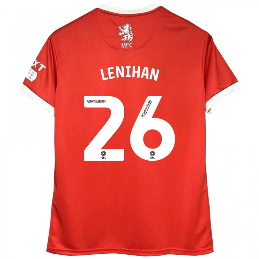 Niño Camiseta Darragh Lenihan #26 Rojo Blanco 1ª Equipación 2024/25 La Camisa Chile