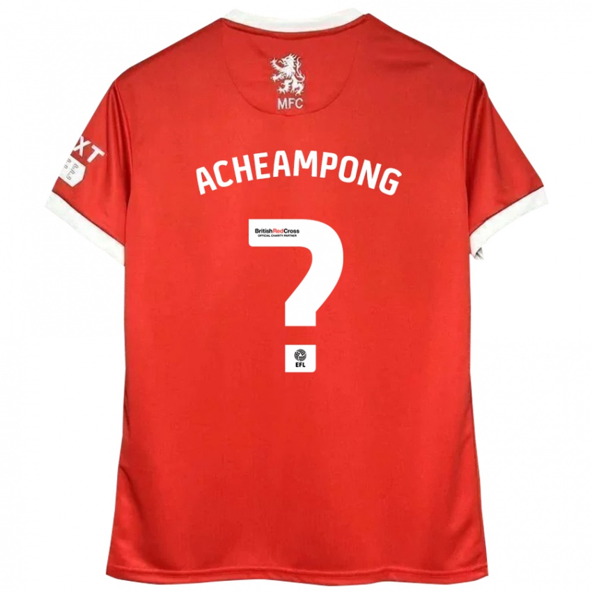 Niño Camiseta Prince Acheampong #0 Rojo Blanco 1ª Equipación 2024/25 La Camisa Chile